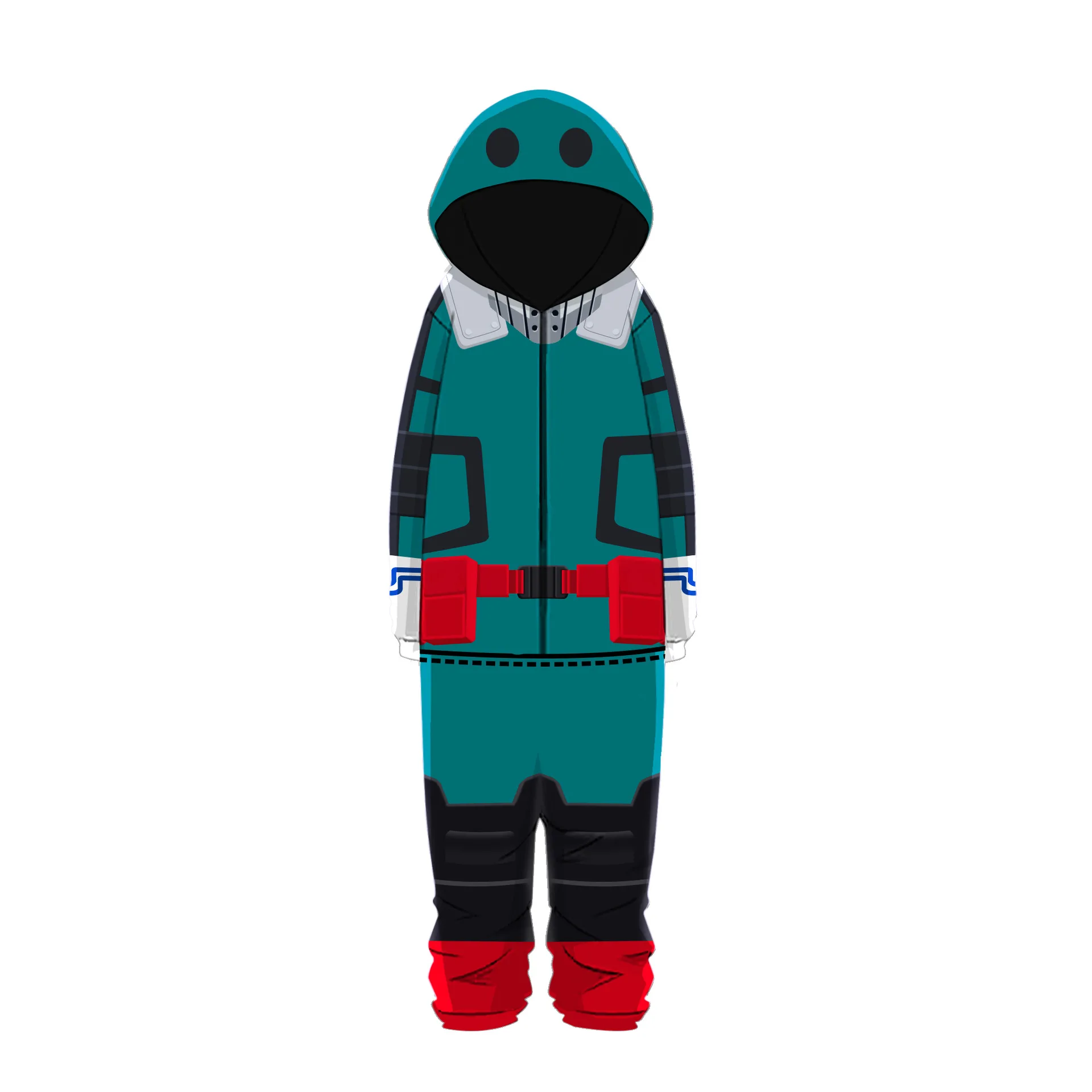 Detalle del patrón del pijama de Deku