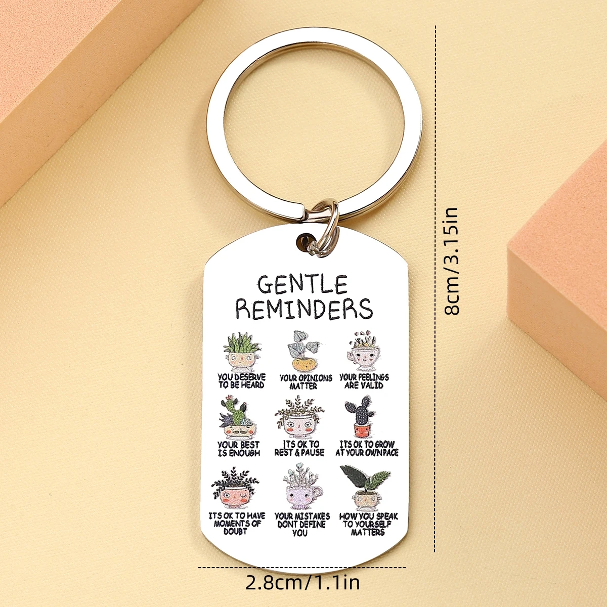 1 llavero de salud mental: regalo de salud mental, llavero de recordatorio suave, citas de motivación de creencia diaria, amor propio positivo - imagen 4