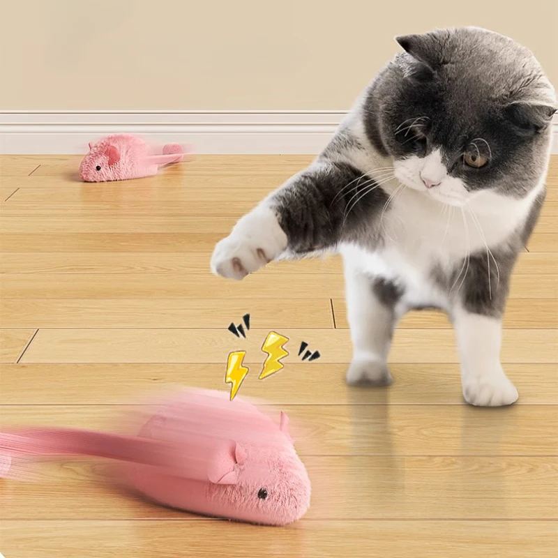 Ratón interactivo de peluche para gatos con movimiento y luz - imagen 4