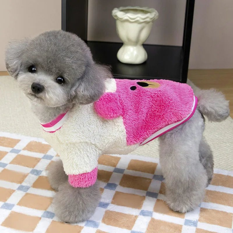 Ropa de lana para perros, jersey de invierno, ropa, sudaderas con capucha de manga larga para perros pequeños, Chihuahua, perro salchicha, sudadera, suéteres XS - imagen 2