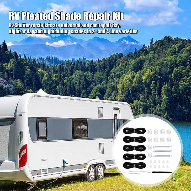 Piezas de reparación para persianas de ventana, Kit de reparación de cortinas verticales, lengüetas de reparación de cubiertas de RV, Kit de reparación de cuerdas - imagen 2