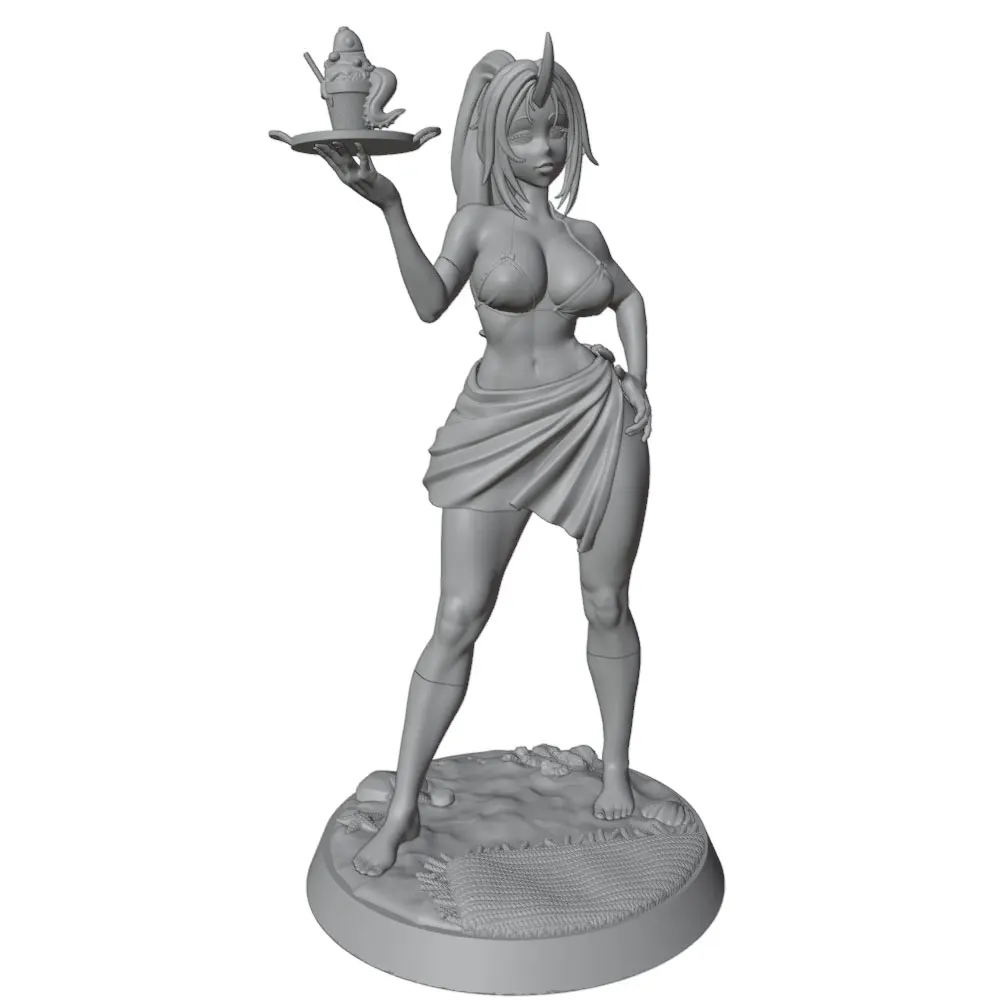 Miniatura resin grey 3D sexy playa – Figura coleccionista sin pintar - imagen 2