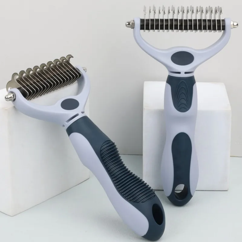 Peines de doble cara para perros, cepillo de aseo para mascotas, removedor de pelo de mascotas, peines anudados abiertos para gatos, limpieza de pelo, suministros para mascotas - imagen 4