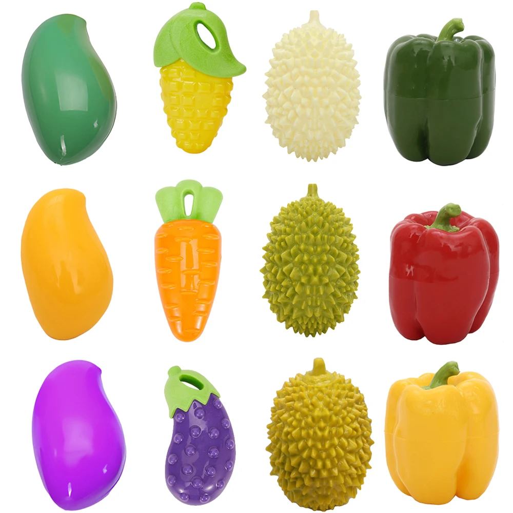 Juguete chirriante de frutas simuladas para mascotas, juguete resistente a las mordeduras para perros pequeños y medianos, accesorios de juego para masticar, 2/3 piezas