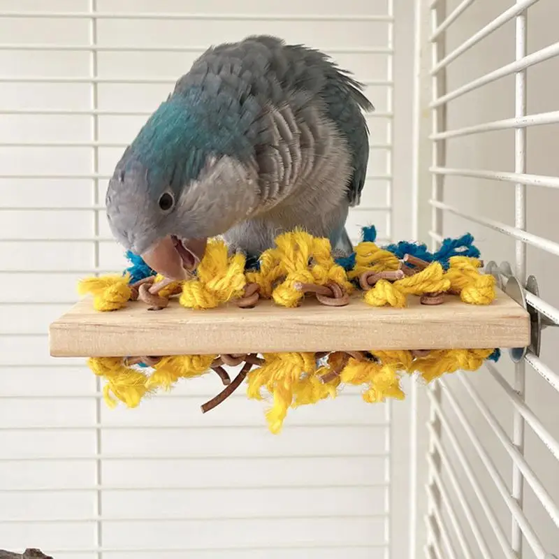 Juguetes para masticar de madera para pájaros, juguetes para loros pequeños, fácil de instalar, periquito, juguete para forrajear, juguete para cacatúa, soporte para pájaros para mascotas de madera, varios pájaros - imagen 4