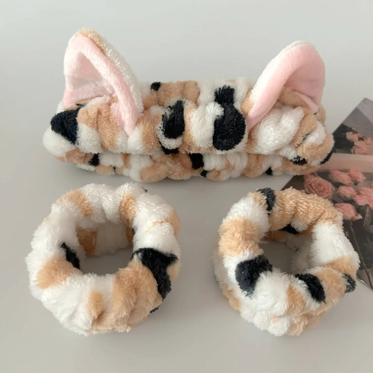 Diadema orejas de gato leopardo para spa y maquillaje - imagen 5