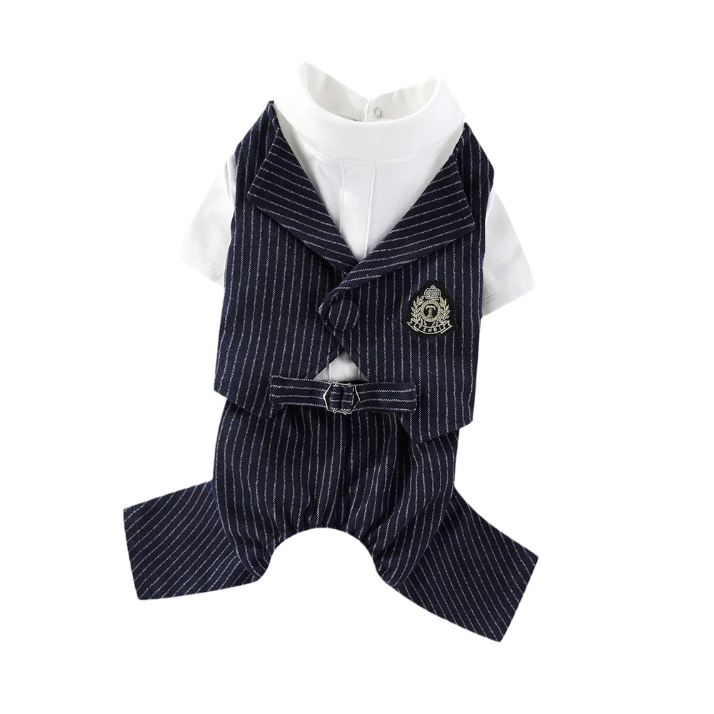 Traje Formal de esmoquin para perro, traje de fiesta de boda para mascotas pequeñas y medianas, disfraz de Príncipe, ropa de caballero, ropa para cachorros - imagen 5