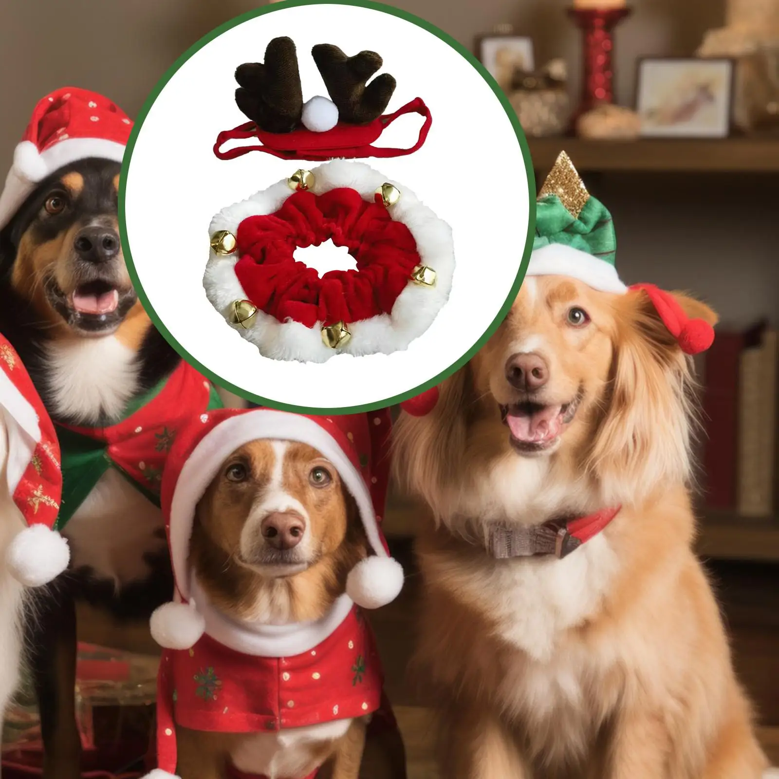 Traje de cuello de gato de Navidad, corbatas de vacaciones para mascotas para espectáculos de festivales y aseo - imagen 3