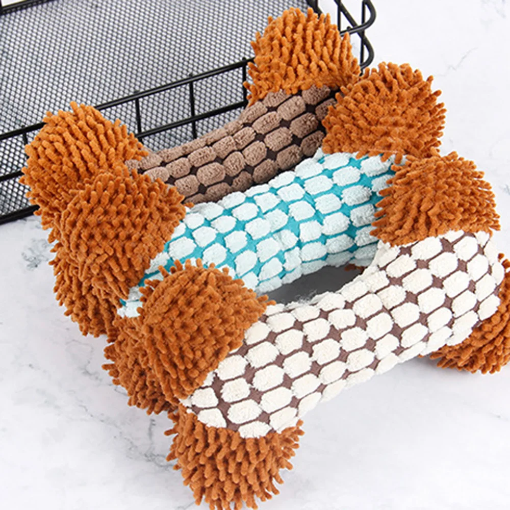 Juguete de peluche duradero para perros, juguete para masticar y molar para limpieza de dientes, juguete interactivo suave no tóxico para mascotas,