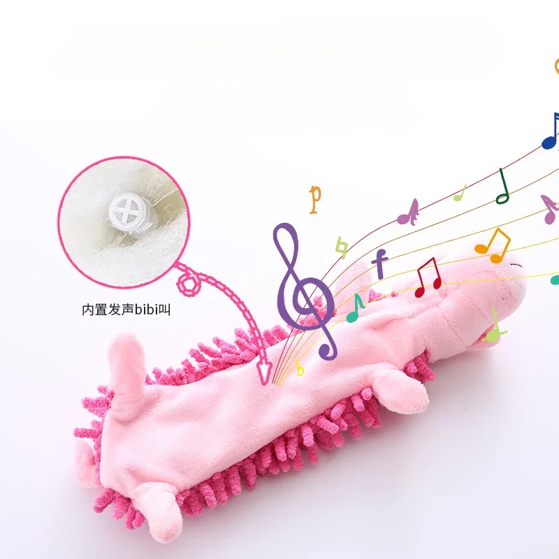 Juguete de peluche con sonido, fregona, concha de felpa, rana, hipopótamo, roer los dientes, limpieza de dientes, juguete para perros - imagen 4
