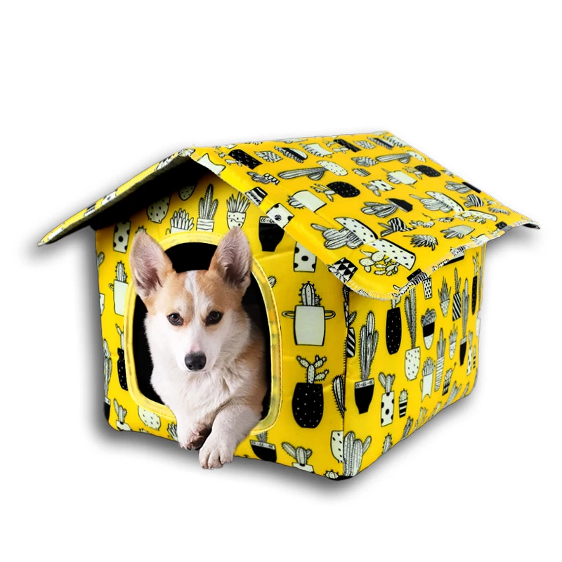 Casa impermeable para gatos para exteriores, cueva para gatos a prueba de lluvia, tienda para dormir, plegable y lavable para perros pequeños, traje para invierno - imagen 5