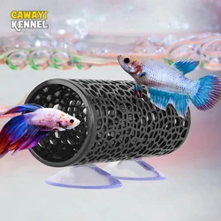 Juguete de túnel de pescado Betta, tubo de dormir hueco con ventosa, hamaca Betta, tubo de descanso oculto para decoraciones de pecera, 1 ud.