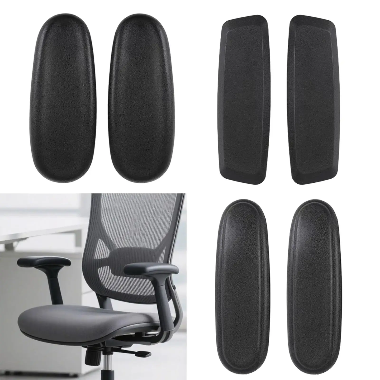 2x Office Chair Armrest Arm Pads Caps Desk Chair Arms Easy Installation with Mounting Holes Waterproof Replace Parts 2x Office Chair Armrest Arm Pads Caps Desk Chair Arms Easy Installation with Mounting Holes Waterproof Replace Parts