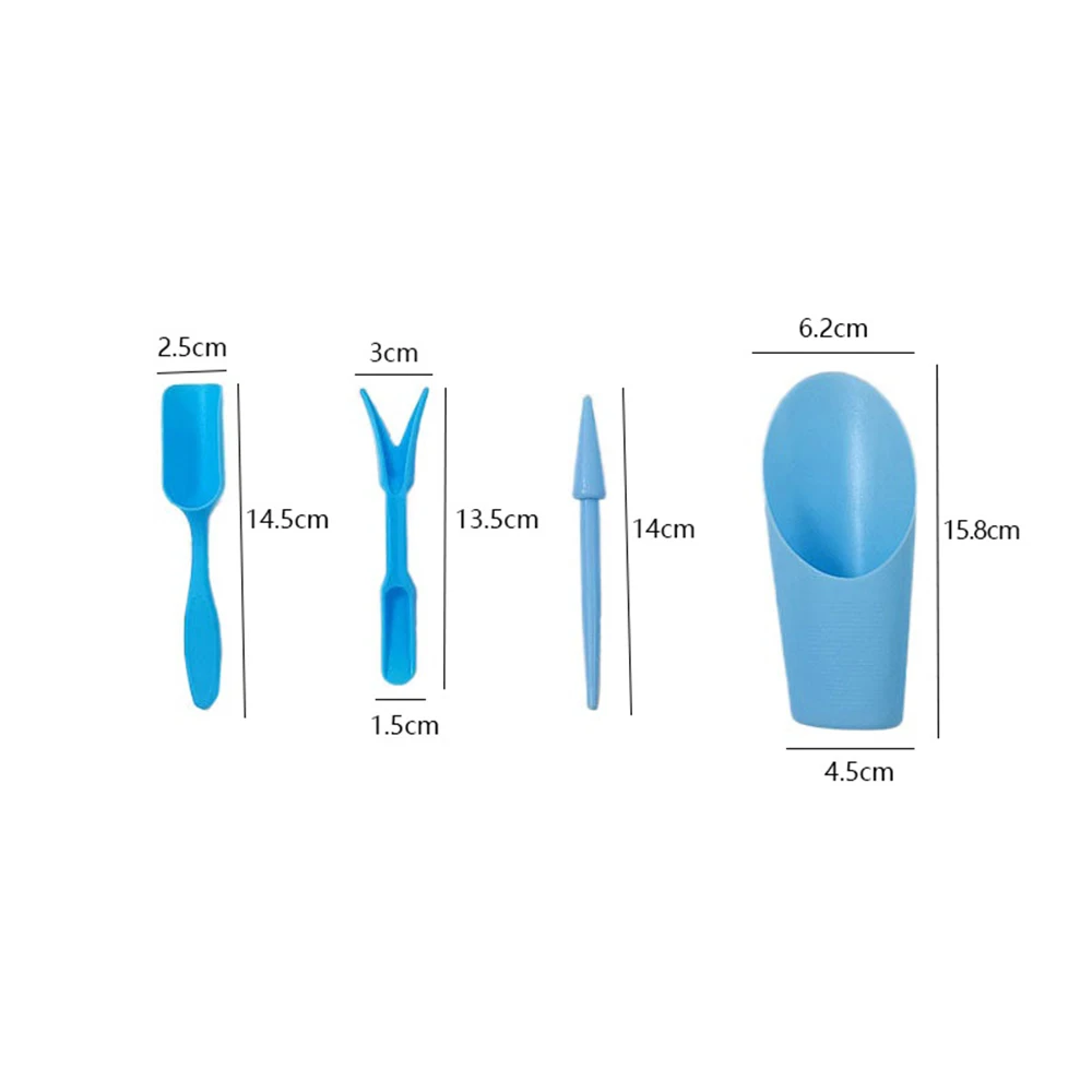 Kit de macetero de jardín, pala para siembra, cubo, cuchara, suculentas, herramienta para plántulas, bonsái, fertilizante, dispositivo de perforación, bricolaje, 4 Uds. - imagen 4