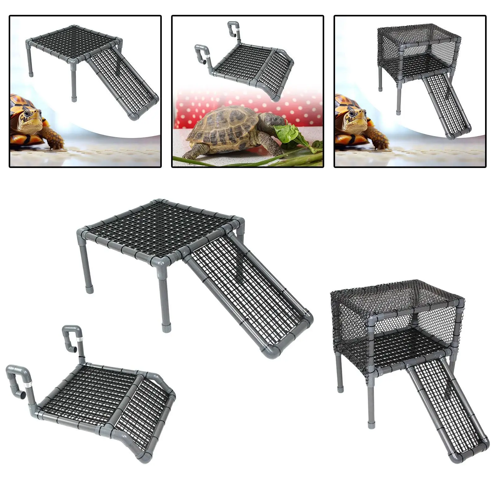 Plataforma para tomar el sol de tortuga, escalera para tanque de reptiles, estante de escalada, rampa para tortugas, Newts, anfibios, dragón barbudo - imagen 4