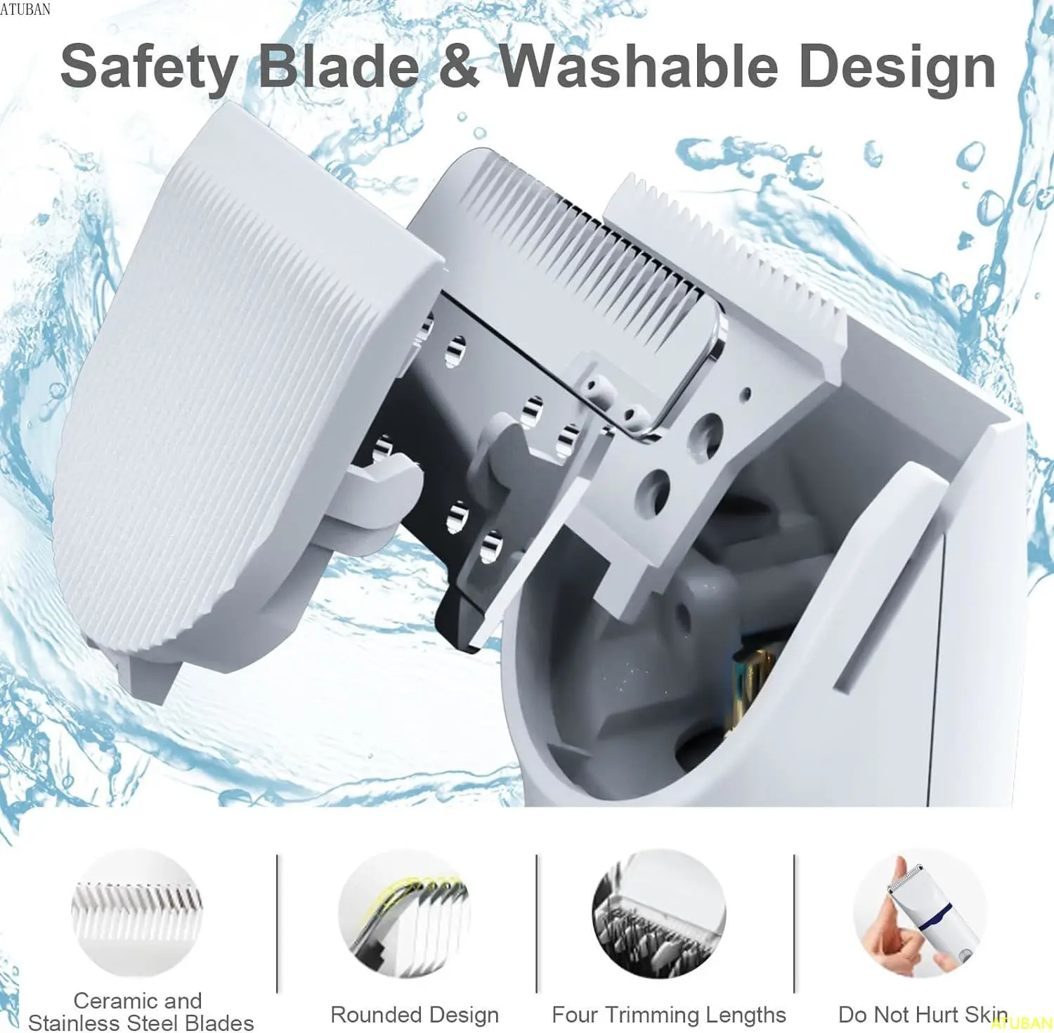 Cortaúñas para perros, Kit de aseo de bajo ruido con cuchillas dobles para recortar el pelo alrededor de las patas, cara y cuerpo - imagen 3