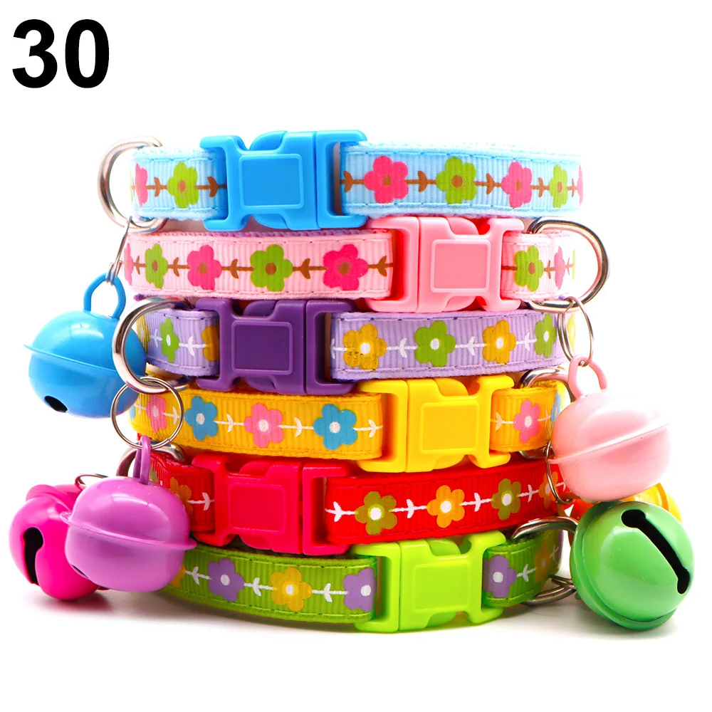 24 Uds lindo Collar de campana diferente Teddy Bomei perro huella de dibujos animados gato Colth suministros mascotas leva producto Dropshipping - imagen 5