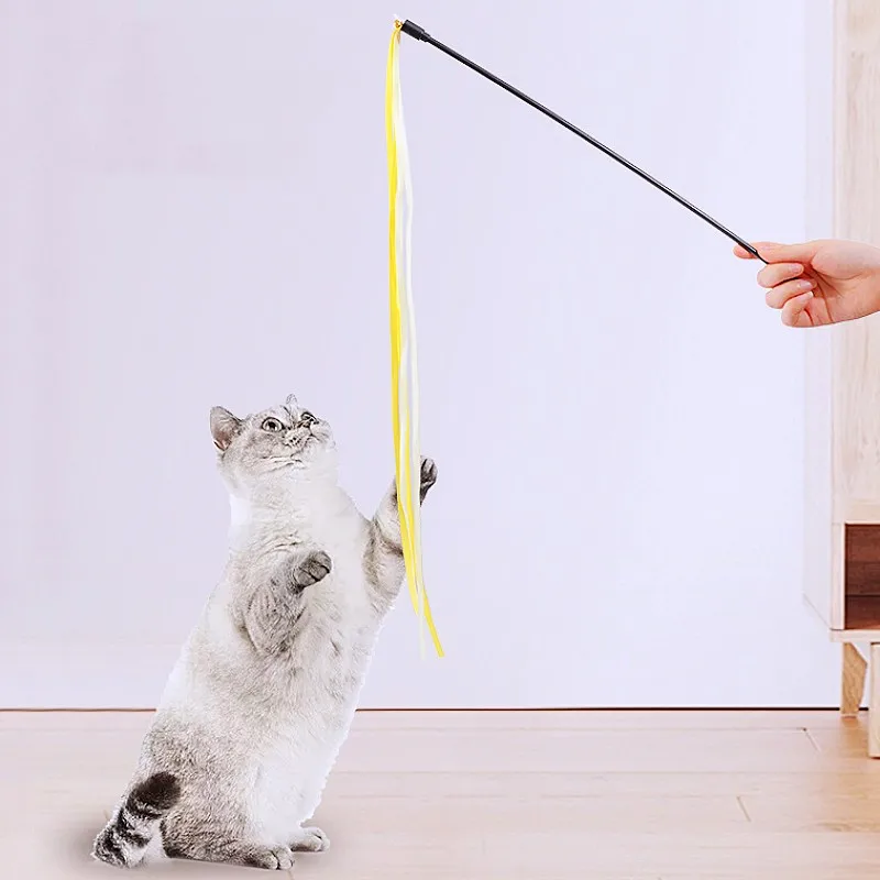 Juguete para gatos con borlas, palo para gatos, divertidos juguetes interactivos para gatos con sonido, palos con borlas de plumas, juguetes para gatos - imagen 4