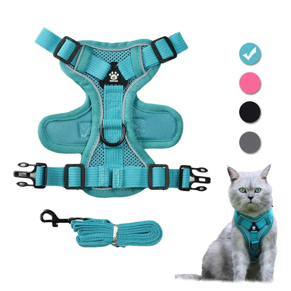 Arnés reflectante transpirable para gatos y perros con correa integrada - imagen 2
