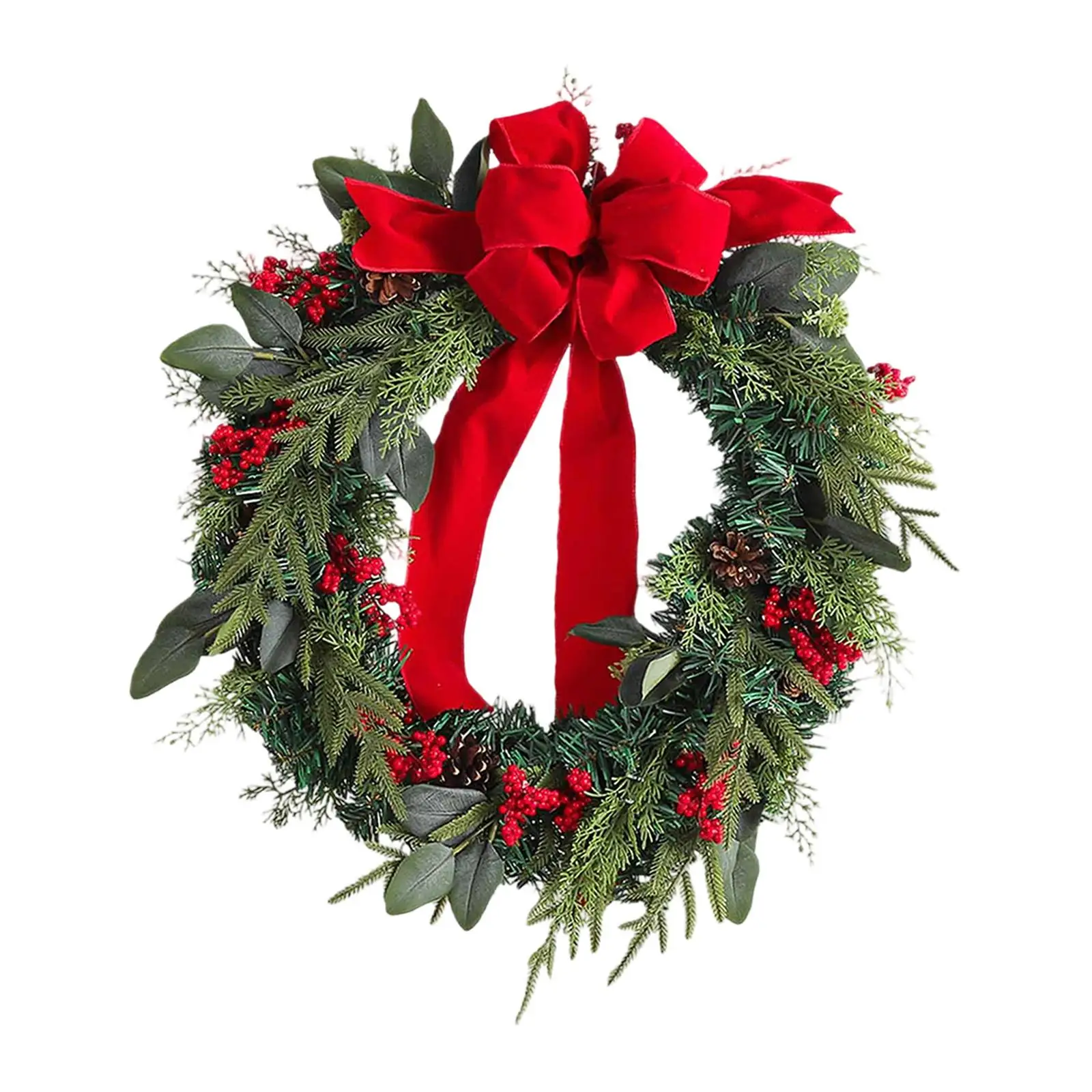 Front Door Christmas Wreath, Decorative Garland Wall Hanging Christmas Decor, Decoration for Farmhouse Holiday Fireplace Porch