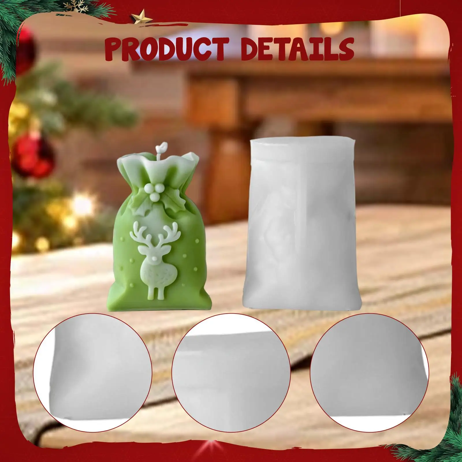 Modelo de vela navideña, decoración navideña, decoración navideña, fundición de resina, vela DIY, fabricación de jabón, modelo de silicona para decoración de escritorio - imagen 5
