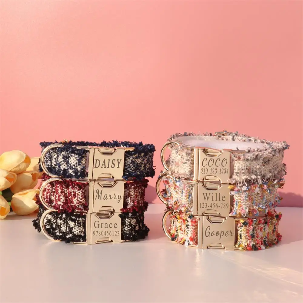 Collar con grabado personalizado para perros – Suave y absorbente
