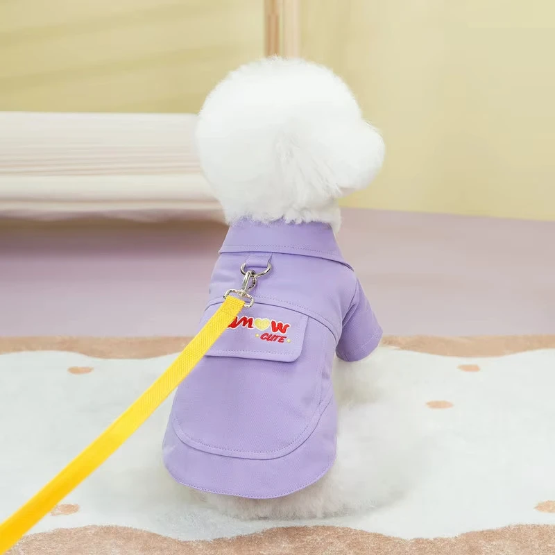 Camisas para perros pequeños y medianos, ropa para perros Yorkie Chihuahua, ropa transpirable para perros con anillo en D, traje para cachorros, accesorios para perros - imagen 4