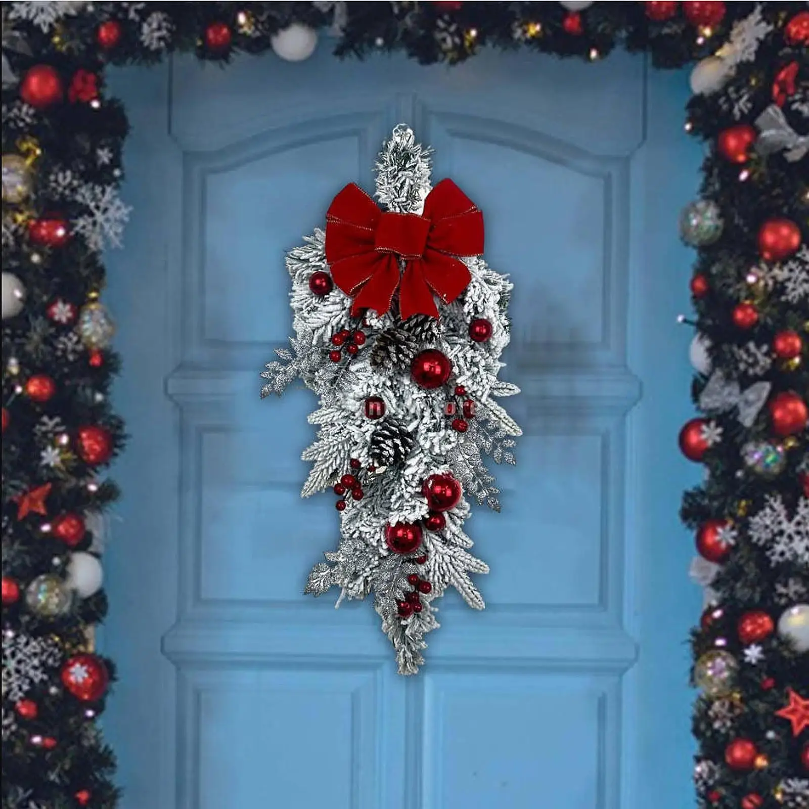 Christmas Wreath, Hanging Ornament, Front Door Wreath, Artificial Wreath, for Indoor Outdoor