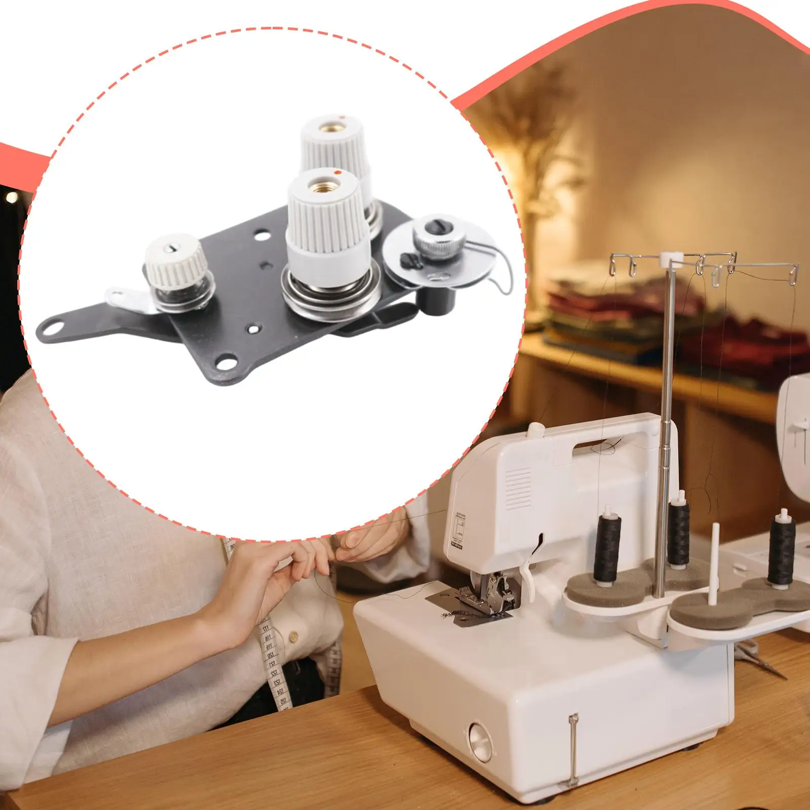 Piezas de máquina de coser de conjunto de tensión de hilo de aleación duradera, accesorio Industrial para DNU 1508N LS1340 - imagen 4