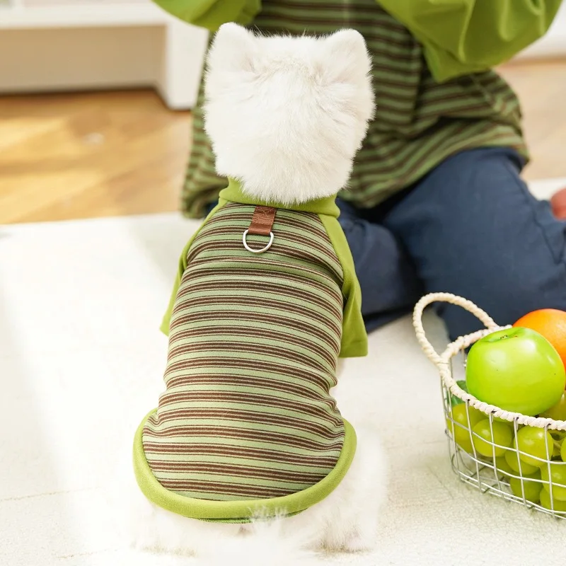 Sudadera clásica a rayas para perro, mono, disfraz de Navidad, ropa de otoño para cachorros, ropa de Bulldog Francés, Chihuahua, accesorios para mascotas - imagen 4