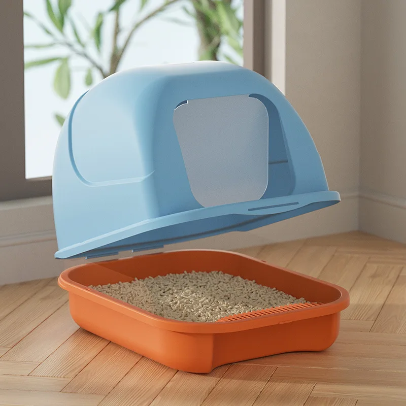 Caja de arena para gatos grande completamente cerrada, inodoro antisalpicaduras y desodorizante para mascotas, productos para gatos - imagen 2