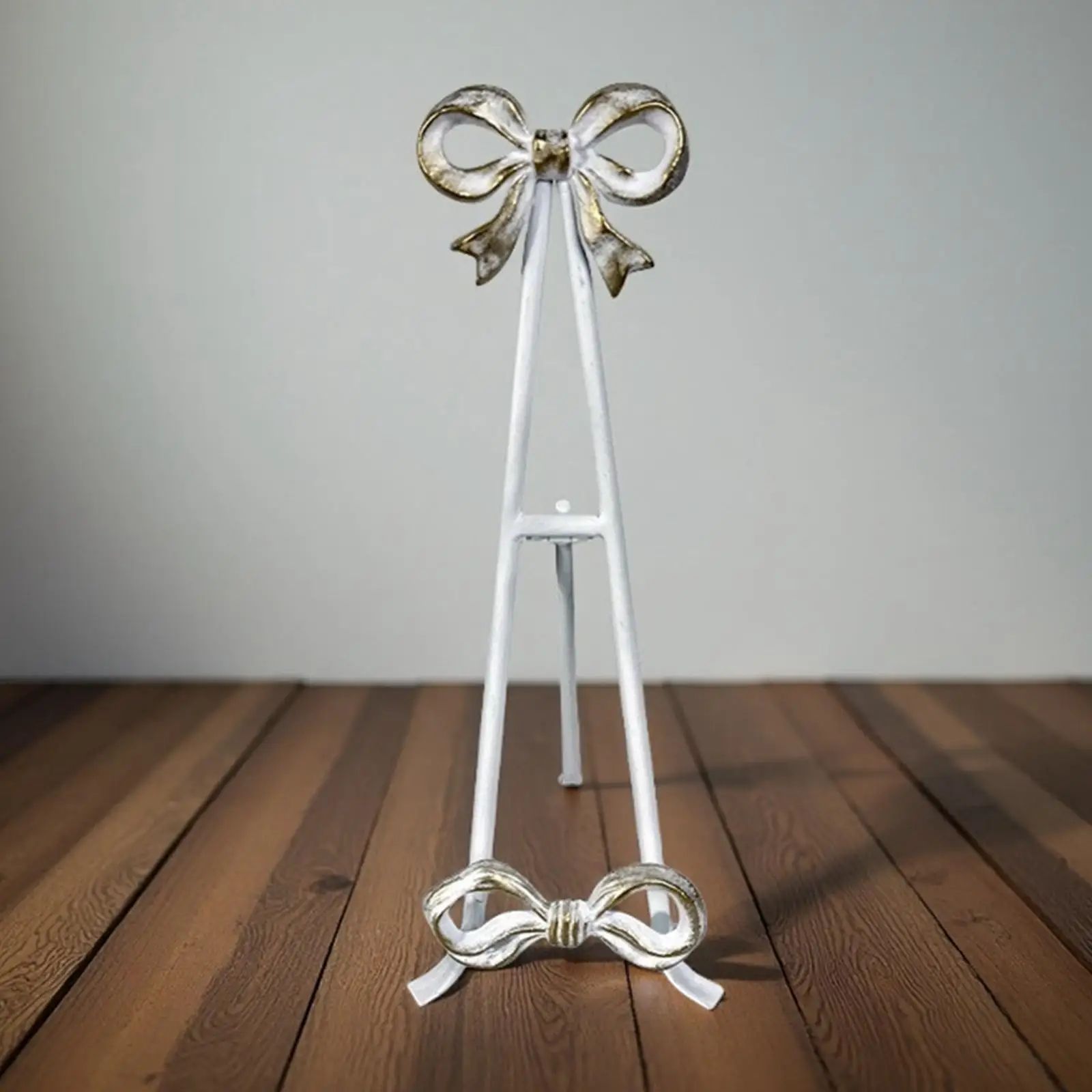 Organizador de soporte para libros de recetas de hierro, accesorio resistente, elegante para placa decorativa, estante de lectura Retro multiusos con diseño de lazo