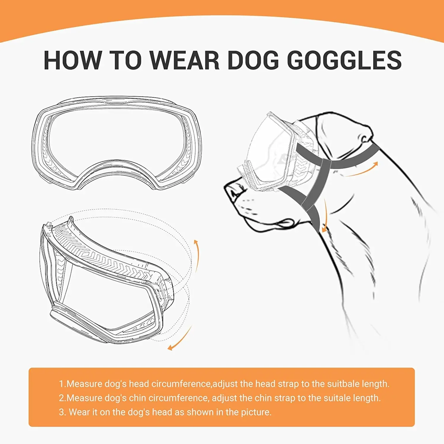 ATUBAN-gafas de sol para perro de raza grande, para perros grandes lentes transparentes, protección ocular para perros medianos, protección UV para exteriores - imagen 5