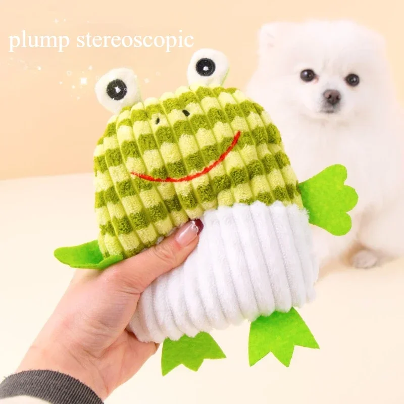 Juguetes de la serie de estilo de dibujos animados para mascotas, cangrejo, Rana, burro, resistente a mordeduras, autopedición, voz calmante, juguetes para perros, productos de felpa - imagen 3