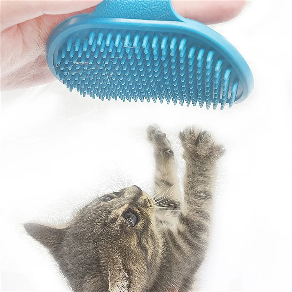 Cepillo de baño para mascotas, peine de masaje de goma suave para perros y gatos, guante de aseo, herramienta de limpieza para quitar el pelo, juguete para picazones y rascar gatos - imagen 5