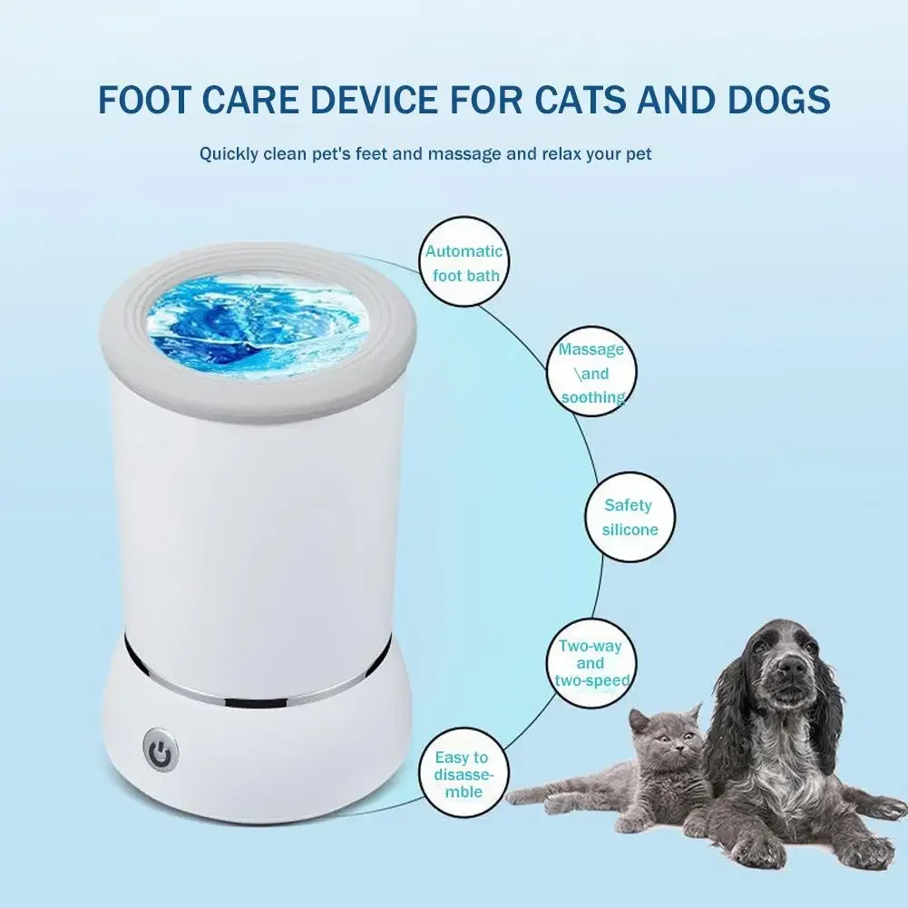 Lavapatas eléctrico recargable para perros con cepillo automático - imagen 4