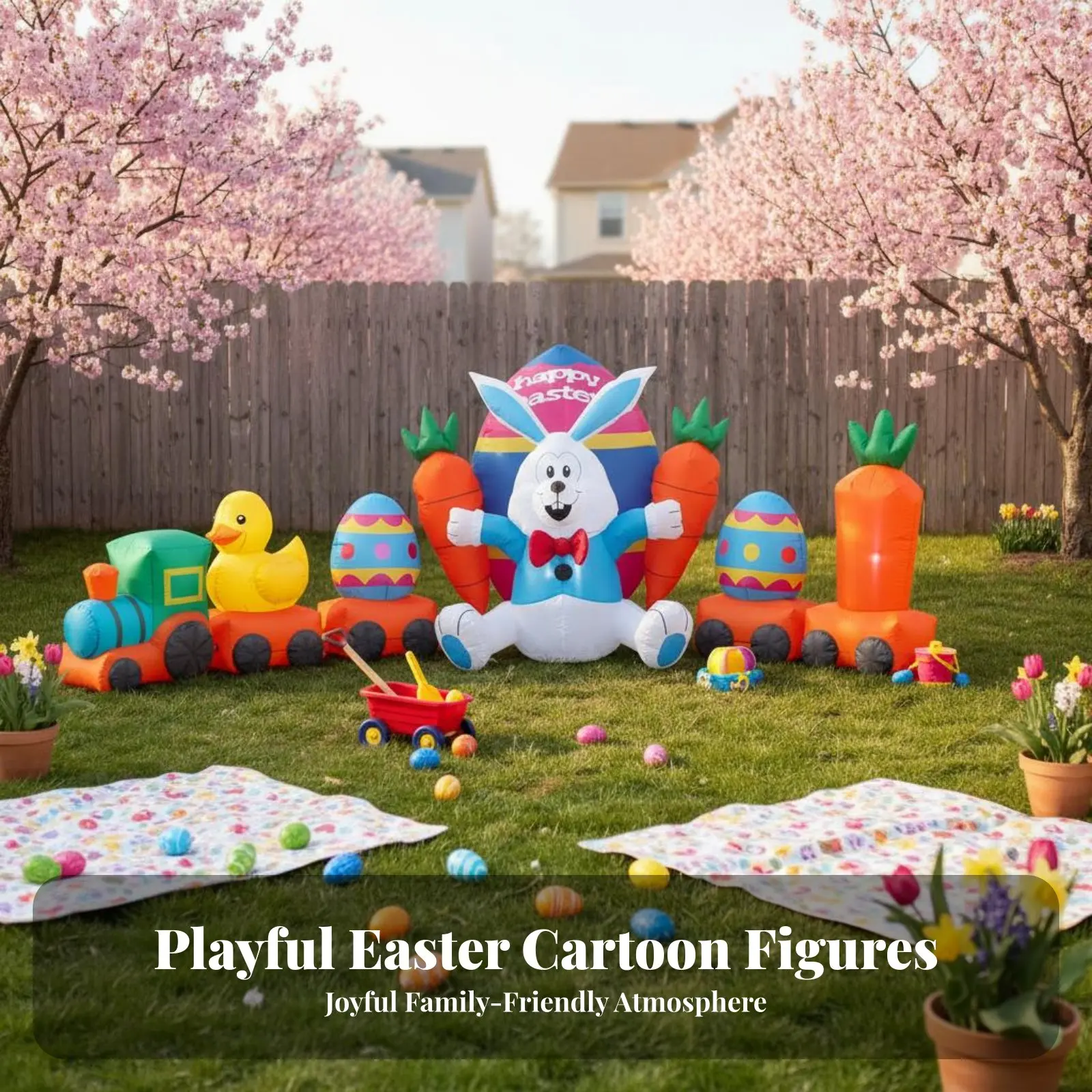 Inflable decorativo de Pascua para jardín con luces LED - imagen 2