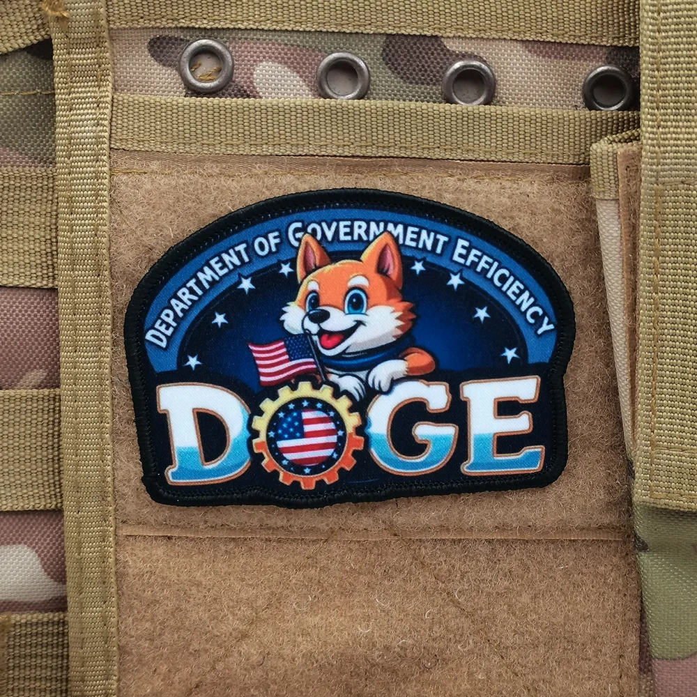 Parche de PVC DOGE, insignia para brazalete, pegatina, apliques, adorno, Departamento de eficiencia gubernamental, parche de goma - imagen 2