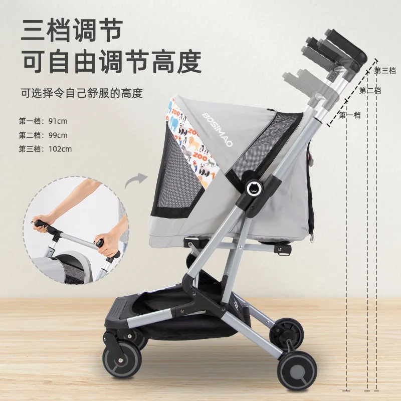 Cochecitos para mascotas, carrito plegable integrado ultraligero y portátil para perros, carrito de espacio grande para salir de perros pequeños y medianos - imagen 3