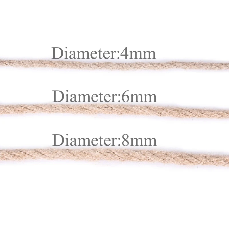 Cuerda de Sisal Natural de 65 pies/164 pies, protectores contra arañazos para gatos, cuerda para rascar árboles, juguete DIY, garra para pata, Protector de muebles, poste para rascar - imagen 4