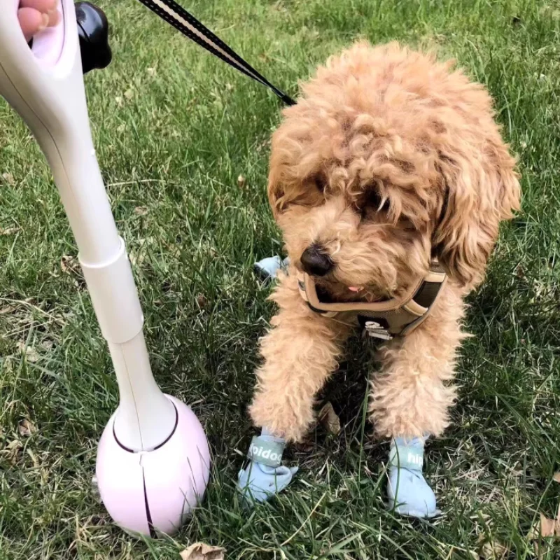 Cuchara portátil para excrementos de perros, pala para residuos de mascotas con mango largo, recogedor de excrementos ergonómico para caminatas al aire libre y suministros de limpieza de viajes