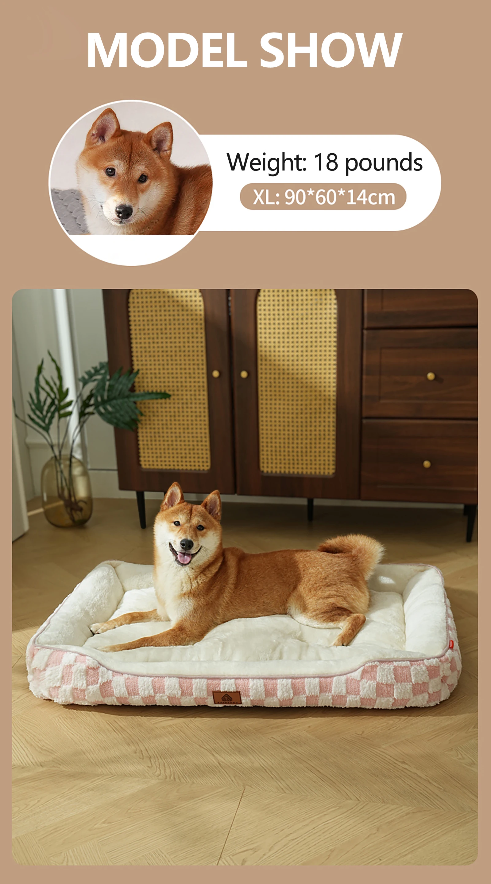 Detalle adicional de la cama para mascotas