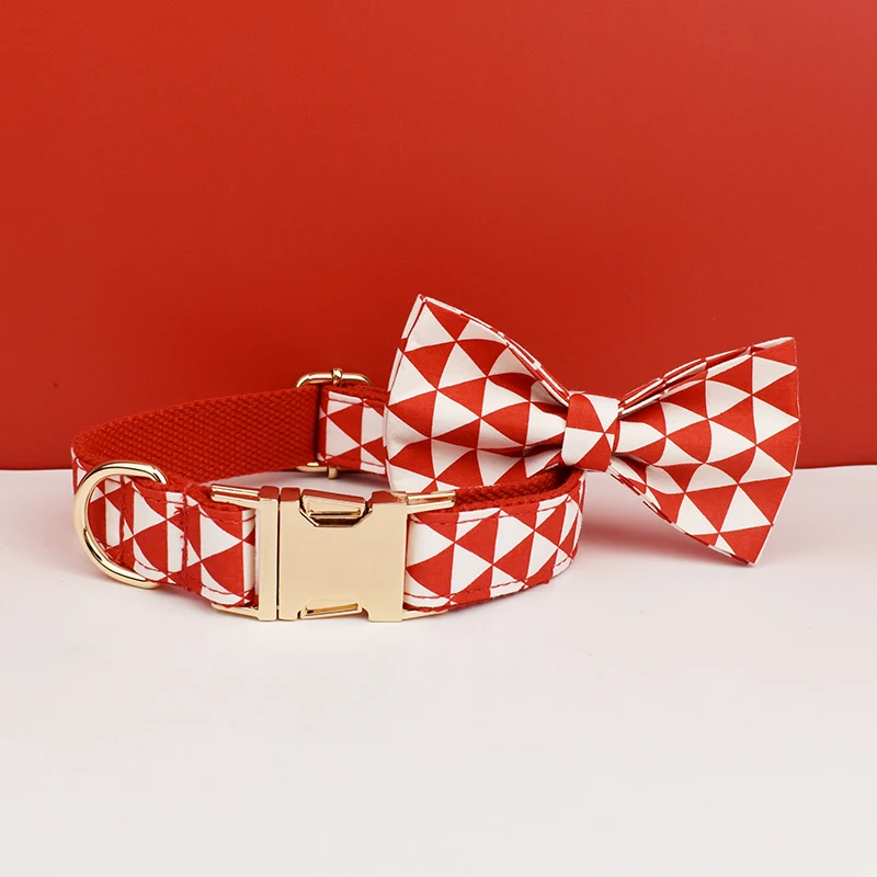 Collar personalizado para perro – Triangular de algodón rojo - imagen 4