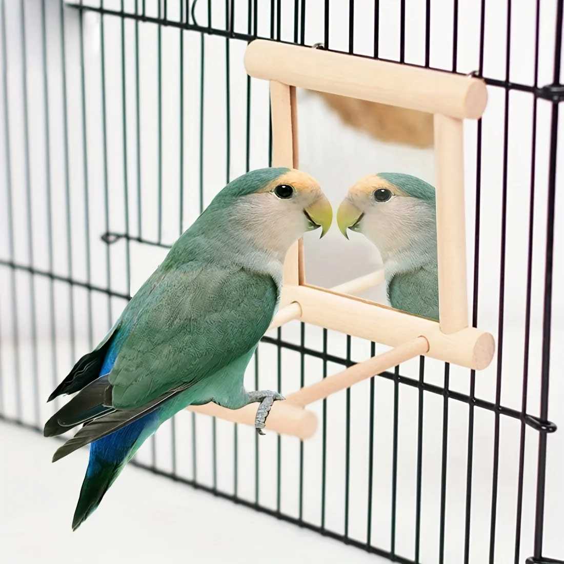 Soporte de espejo para loros, 1 unidad, adecuado para pájaros, jugar y perca en jaulas, accesorios para periquitos y otros loros.