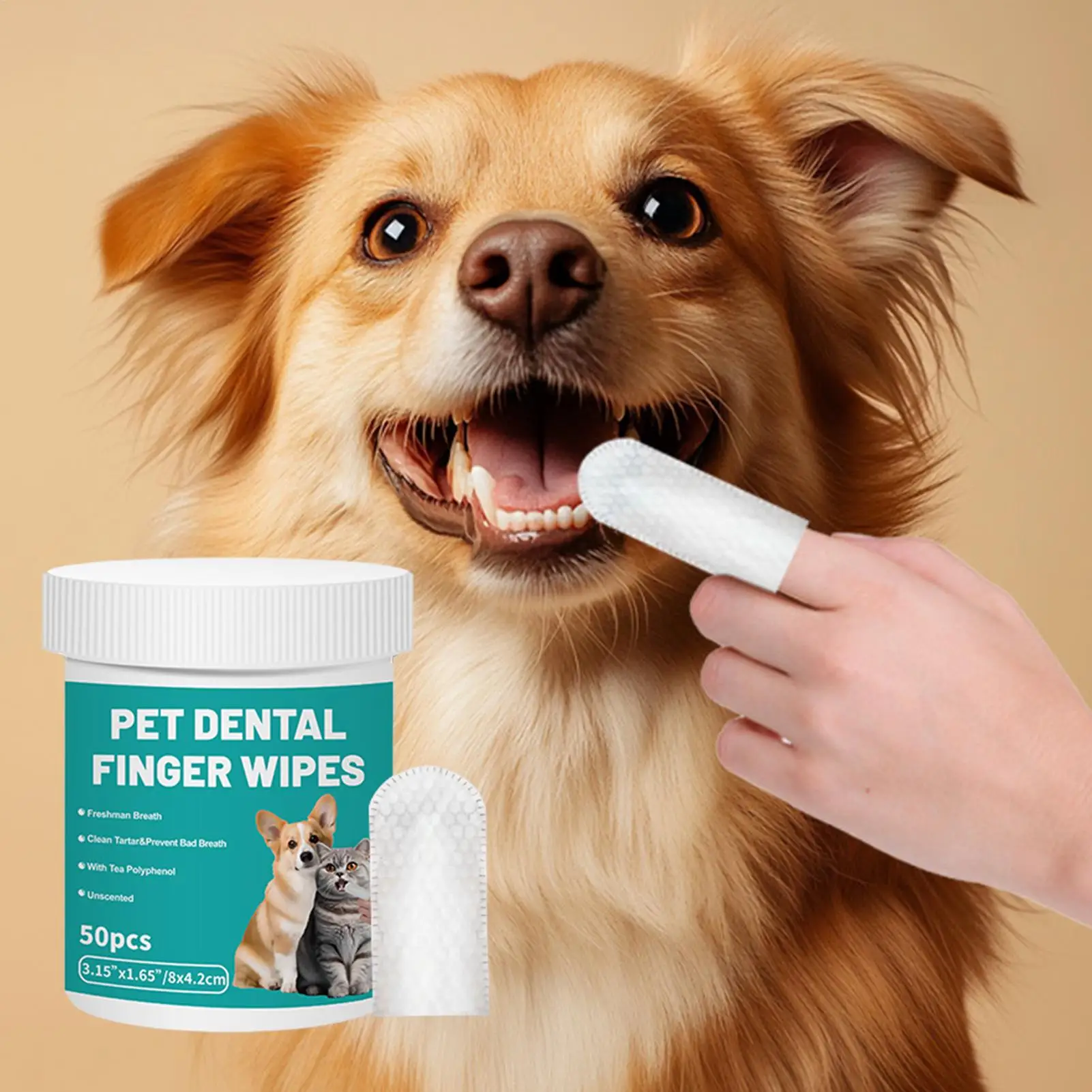 Toallitas dentales para perros y gatos contra el mal aliento - imagen 2