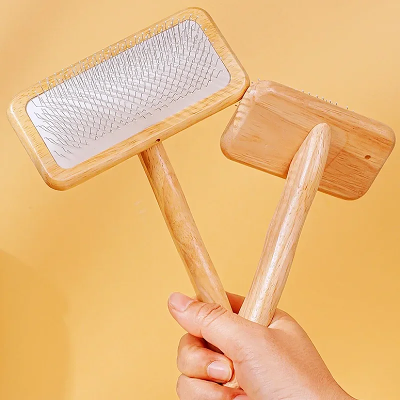 Cepillo para perros, peine de madera para perros, removedor de pelo para mascotas, cepillos protectores para el cuidado de perros, peine de Limpieza del cabello flotante, cepillo de masaje para gatos - imagen 4