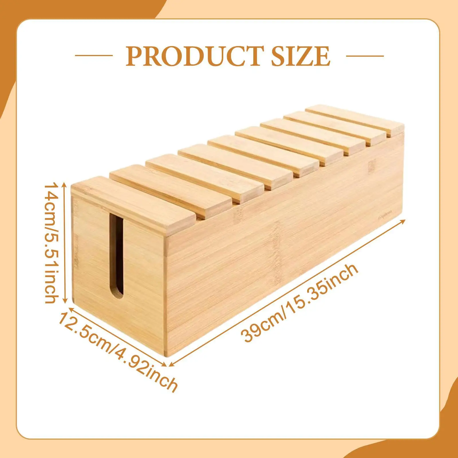 Wood Cable Management Box Phone Charger Accessories with Lid Art Crafts Wires Power Strip Box Desk Modern Home Cable Hider Box