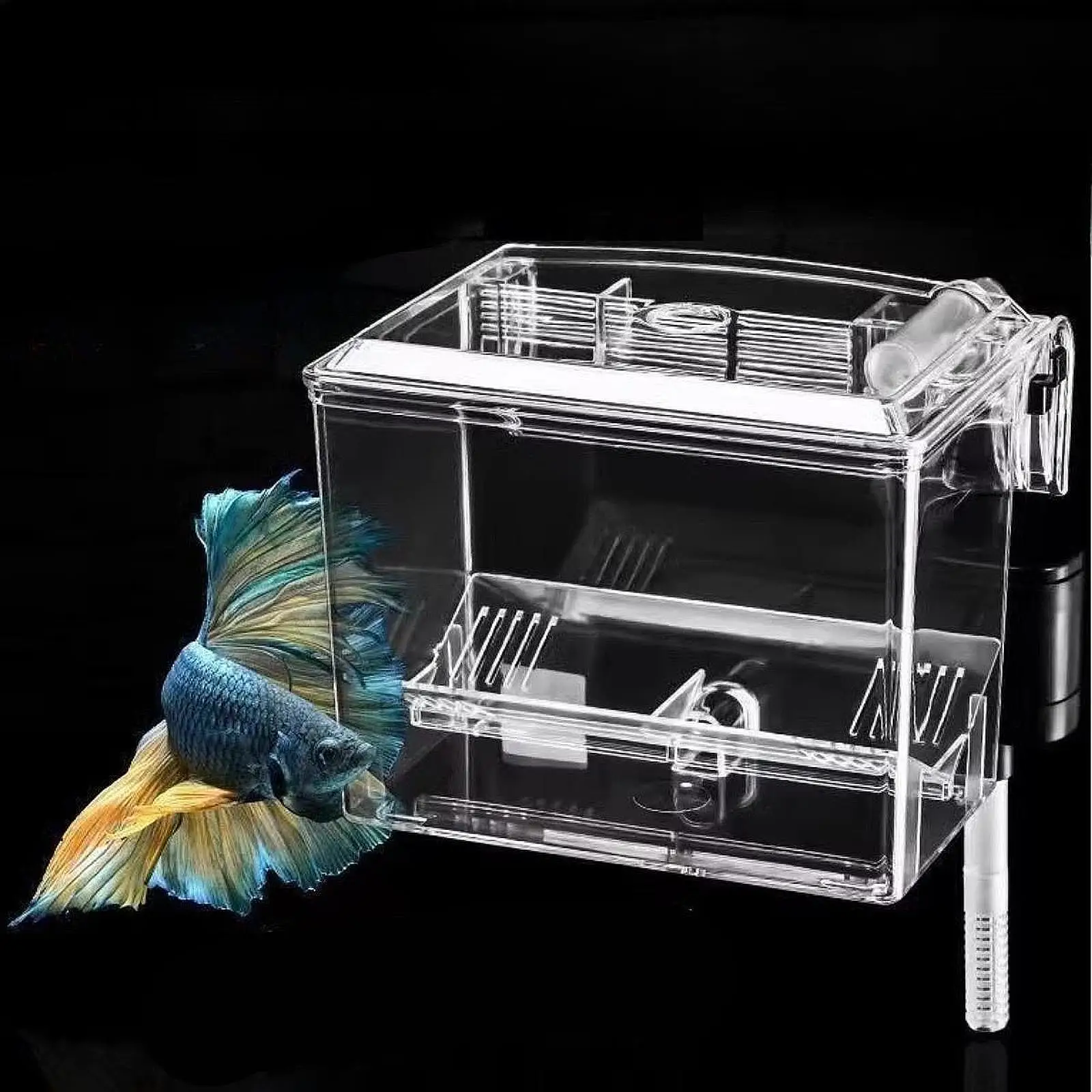 Fish Breeding Box Separation Box Easy to Install Acrylic Versatile Hanging Hatching Box Breeding Hatchery House for Aquarium