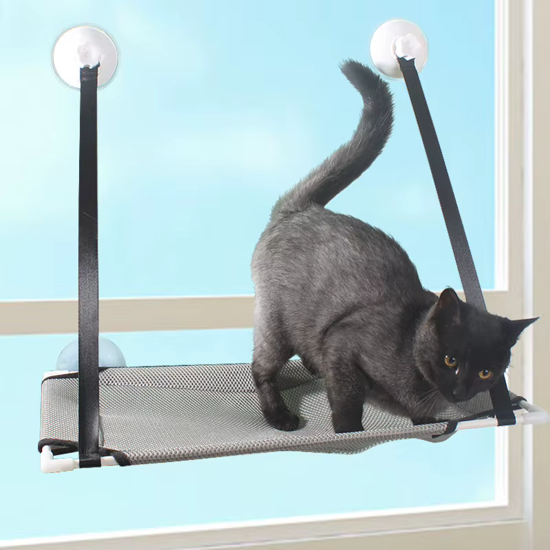 Hamaca de ventana transpirable y lavable para gato con ventosas - imagen 4