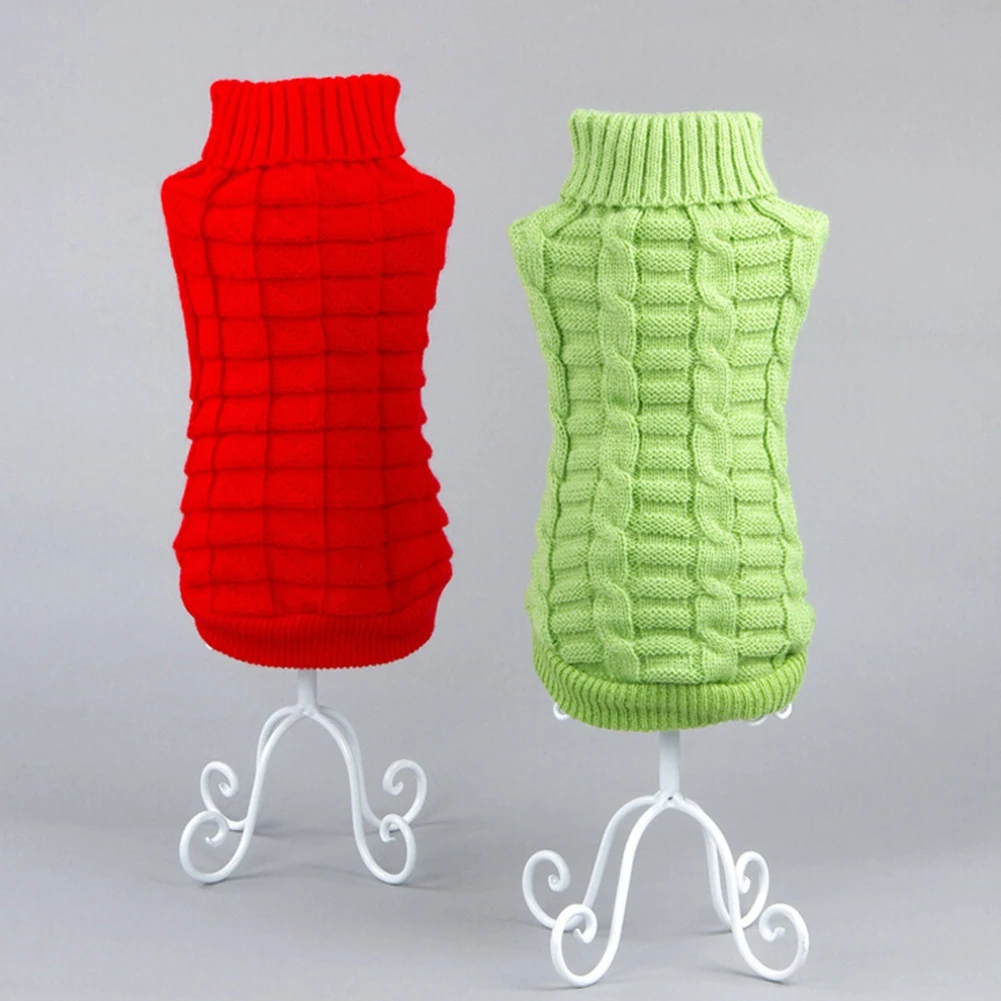 Cozy Turtleneck Knit Dog Sweater Polyester Pullover Pet Coat Autumn Winter Warm Jacket for Small Dogs Chihuahua French Bulldog